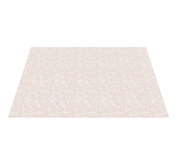 Tappeto vinile moderno volti dalle linee minimaliste - TenStickers