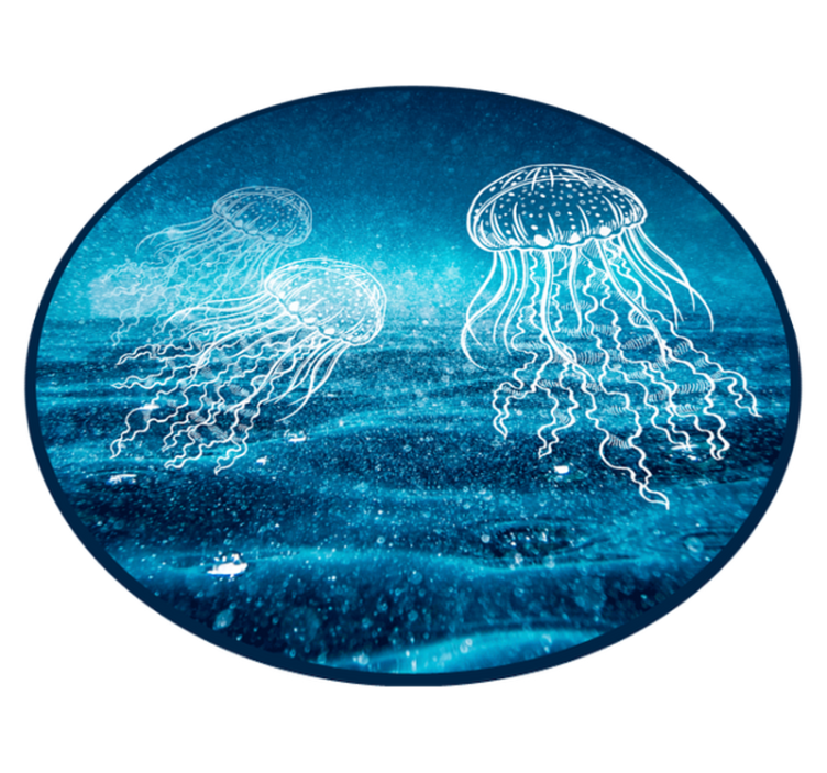 Tappeto vinile animali scena dell'oceano delle meduse - TenStickers