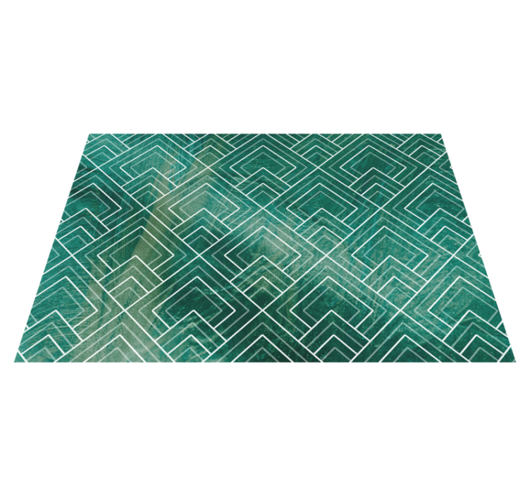 Tappeto vinile piastrelle chevron verde geometrico - TenStickers