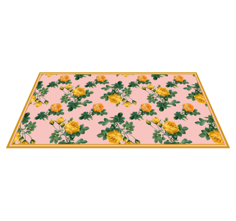 Tappeto vinile fiori botanica di rosa gialla - TenStickers
