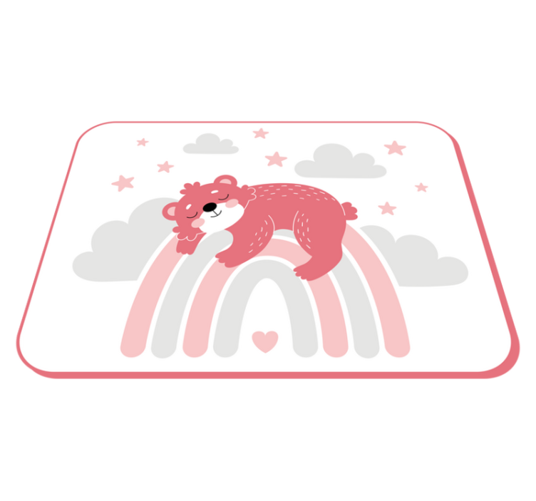 Tappeto vinile bebé orso assonnato arcobaleno - TenStickers