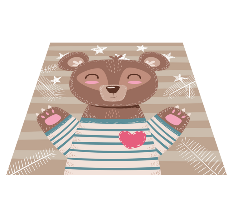 Tappeto vinile bebé adorabile illustrazione dell'orso - TenStickers