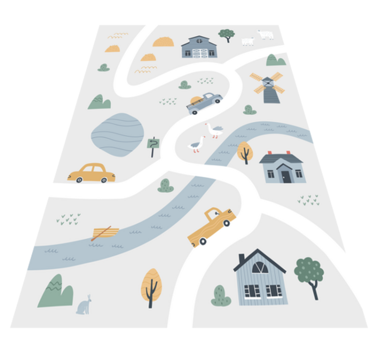 Tappeto vinile strade design giocoso della carreggiata - TenStickers