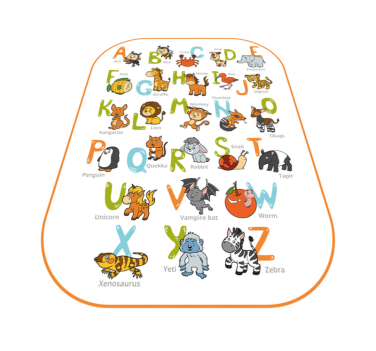 Tappeto vinile alfabeto alfabeto animale educativo - TenStickers