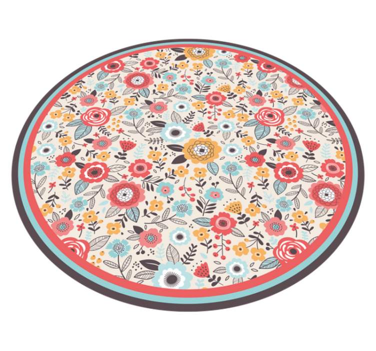 Tappeto vinile fiori disegno circolare floreale - TenStickers