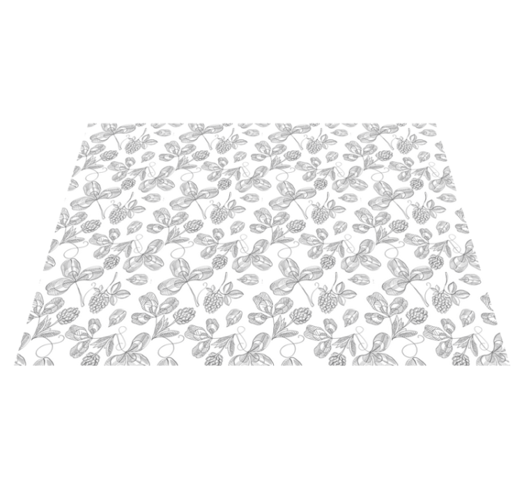 Tappeto vinile fiori lineart botanica - TenStickers