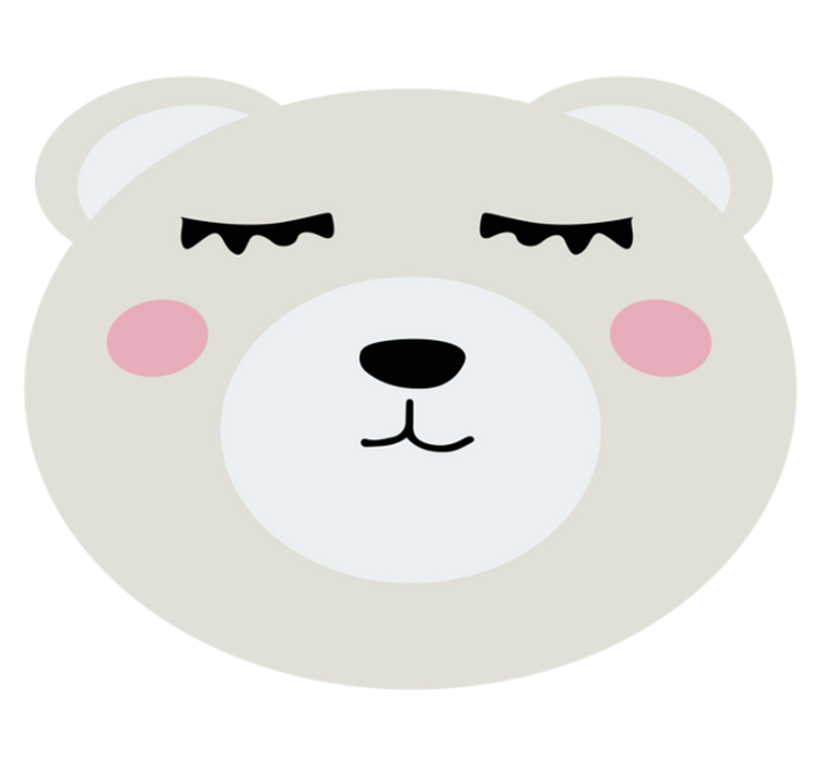 Tappeto vinile per bambini disegno del viso dell'orso - TenStickers