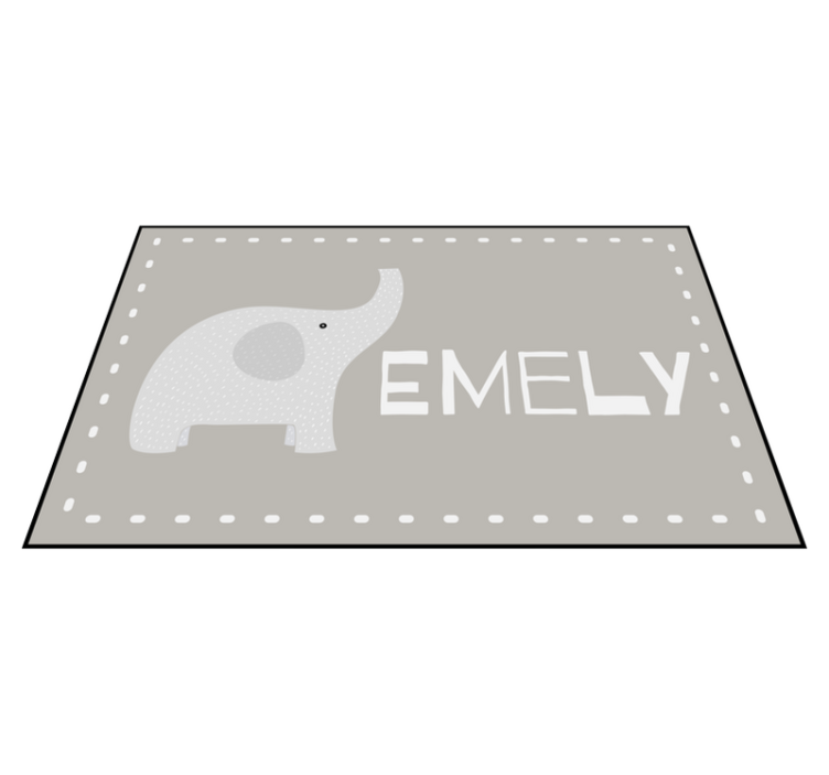 Tappeto vinile con nome elefante personalizzabile - TenStickers