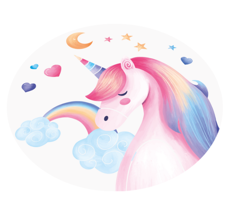 Tappeto vinile per bambini fantasia di unicorno - TenStickers