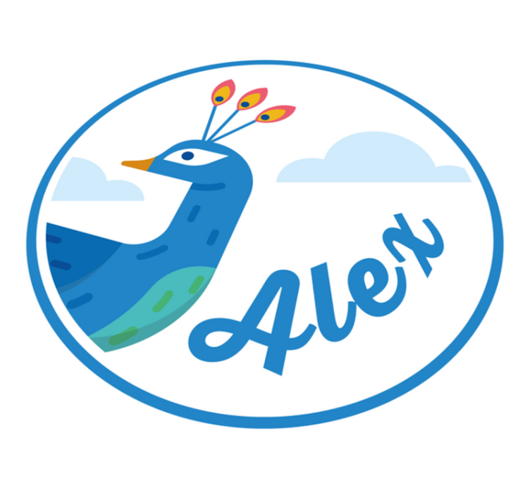 Tappeto vinile con nome pavone personalizzabile - TenStickers