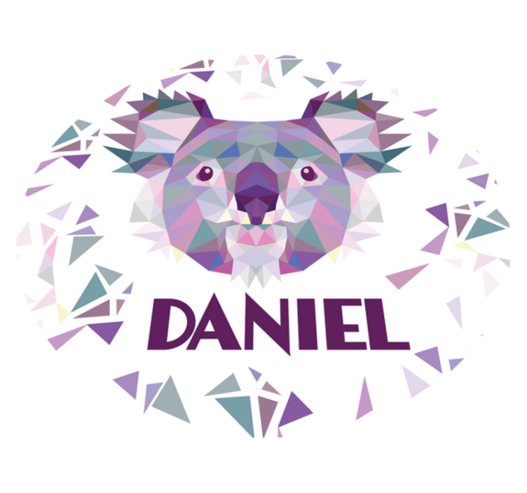 Tappeto vinile con nome orso geometrico - TenStickers