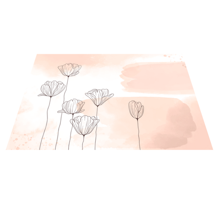 Tappeto in vinile con piante linea fiori - TenStickers