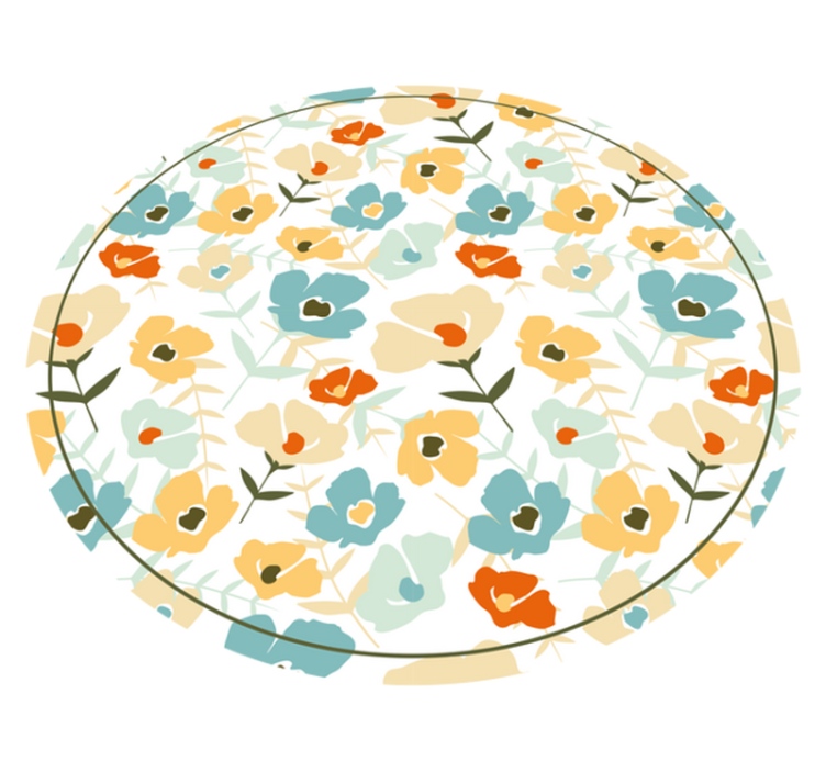 Tappeto in vinile natura fiori ad acquerello - TenStickers