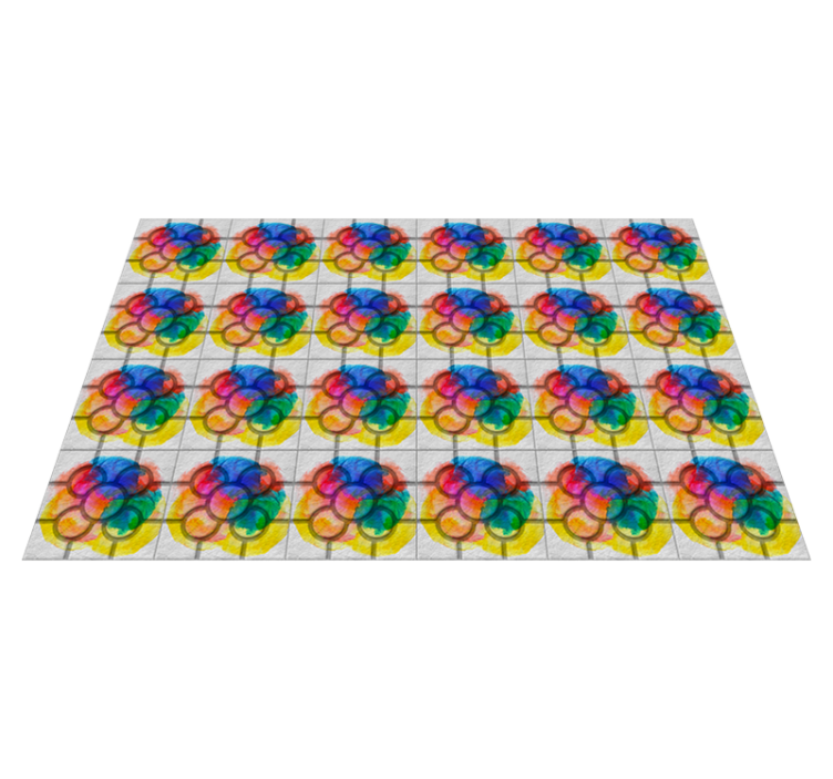 Tappeto in vinile piastrelle stradali colorate - TenStickers