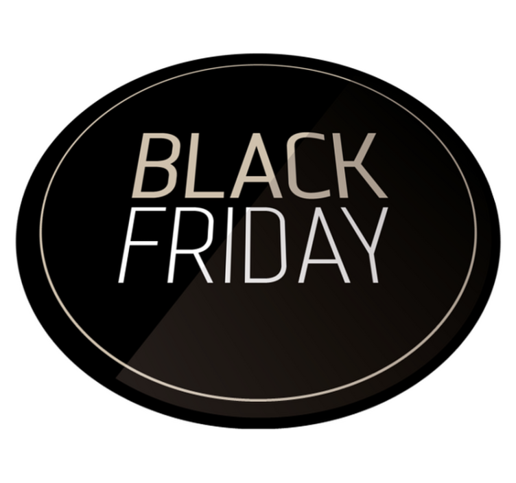 Tappeto in vinile nero rotondo Black Friday  - TenStickers