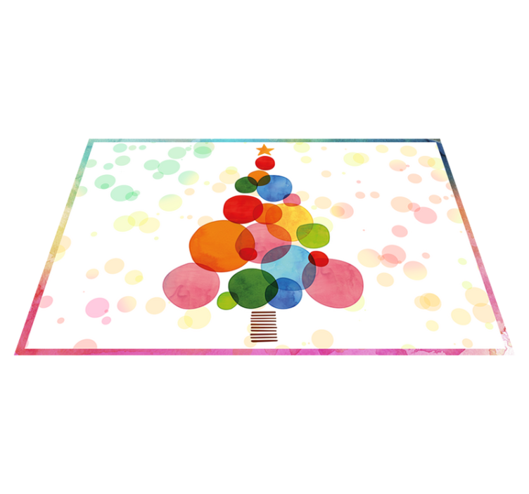 Pavimenti in Vinile Natalizi acquerello abete - TenStickers