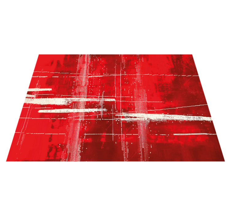 Tappeto vinile rosso modello di linee moderne - TenStickers