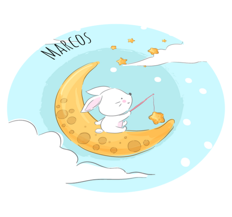 Tappeto vinile con nome pesca al chiaro di luna - TenStickers