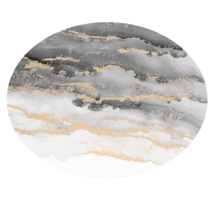 Tappeto vinile effetto marmo grigio con dettagli dorati - TenStickers