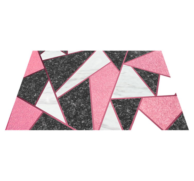 Tappeto vinile effetto marmo forme geometriche rosa e grigie - TenStickers
