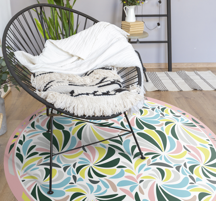 Tappeto vinile bebé vortici floreali colorati - TenStickers