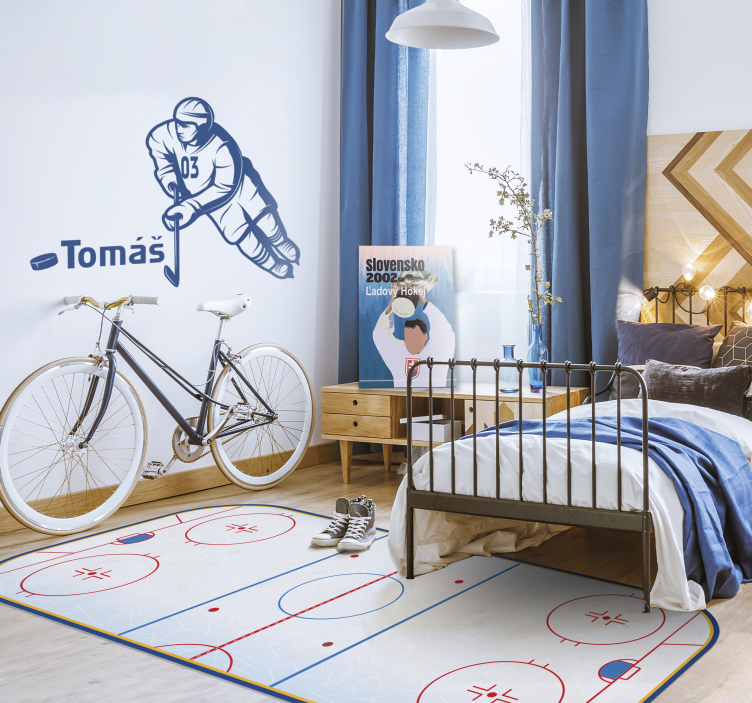Tappeto in vinile giochi Campo da hockey sul ghiaccio - TenStickers