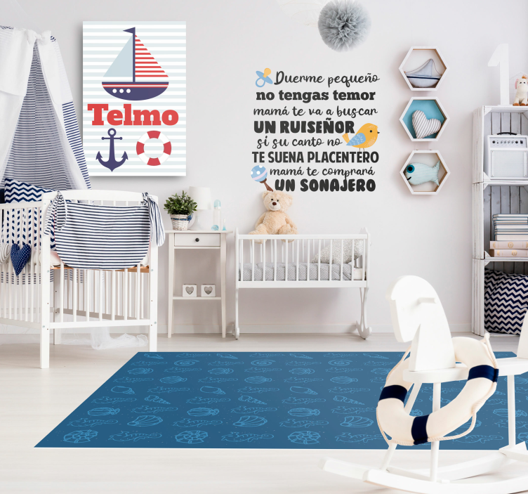 Tappeto vinile animali illustrazione di motivi marini - TenStickers