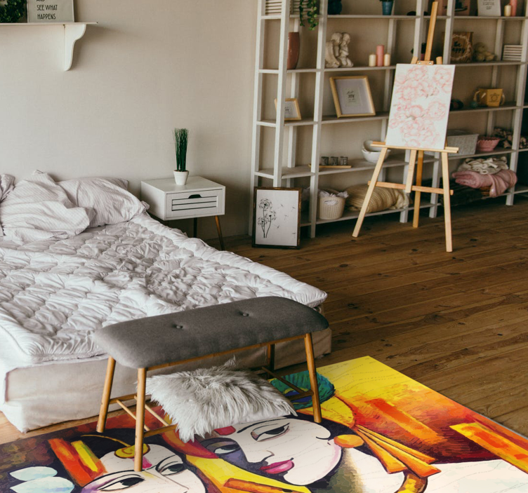 Tappeto in vinile soggiorno essenza culturale - TenStickers