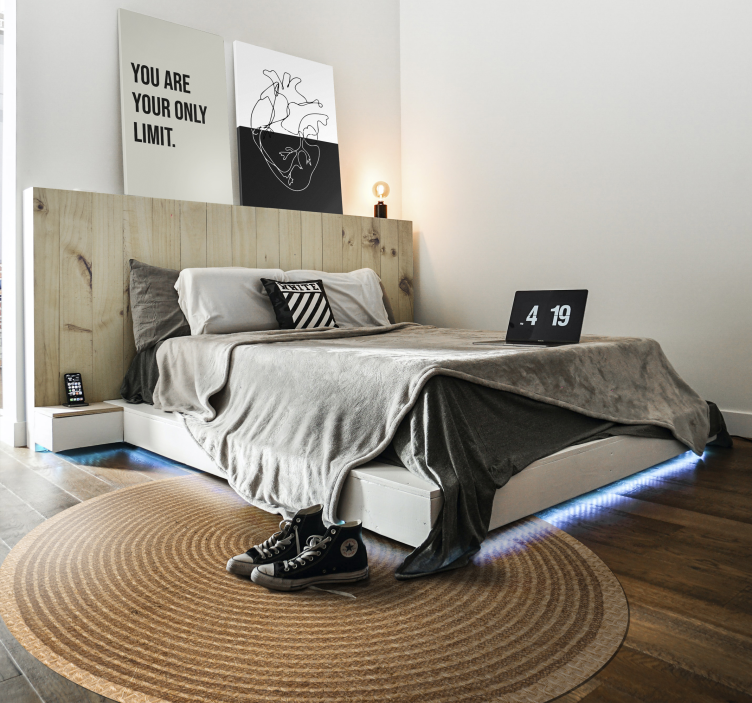 Tappeto vinile camera da letto tessitura circolare naturale - TenStickers