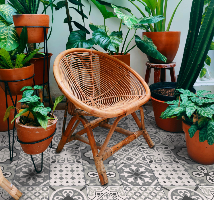 Tappeto in vinile stile geometrico piastrelle - TenStickers