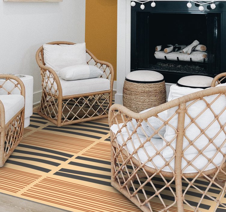 Tappeto vinile camera da letto eleganza a righe a strati - TenStickers