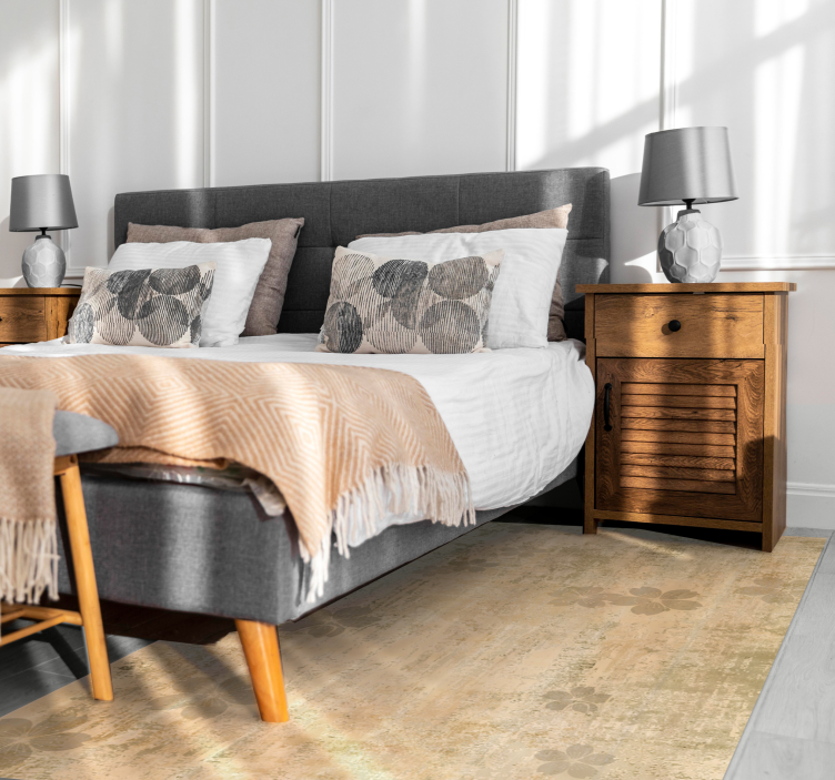 Tappeto in vinile soggiorno sottile eleganza floreale - TenStickers