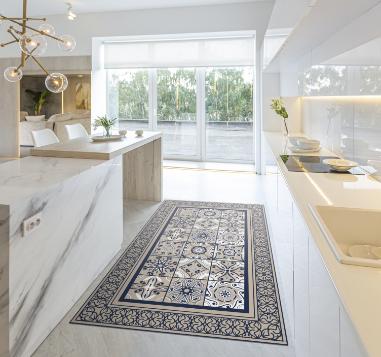 Tappeto vinile piastrelle vintage marroni - TenStickers