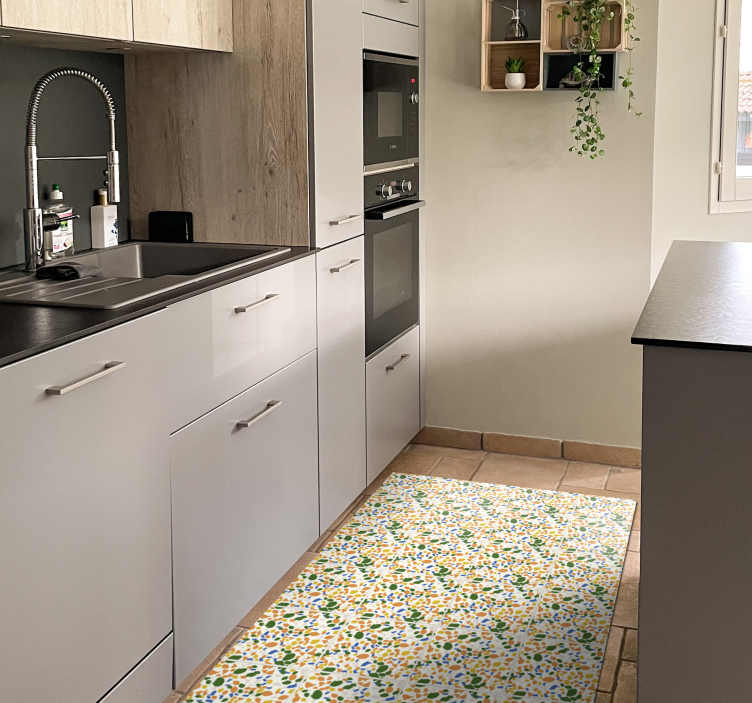 Tappeto pvc cucina stile terrazzo siciliano - TenStickers