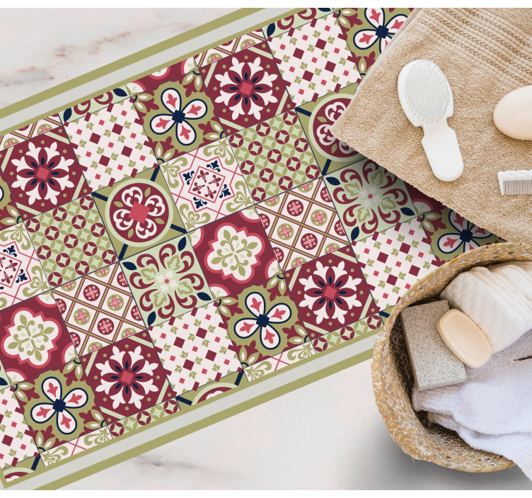 Tappeto vinile bagno motivi colorati - TenStickers