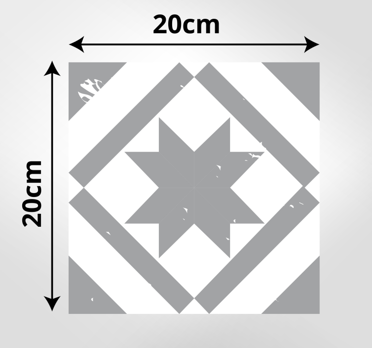 Tappeto vinile mosaico piastrelle con motivo a stella - TenStickers