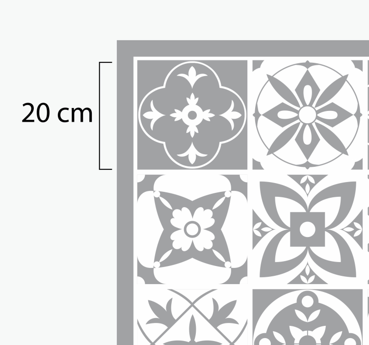 Tappeto vinile piastrelle grigio elegante - TenStickers
