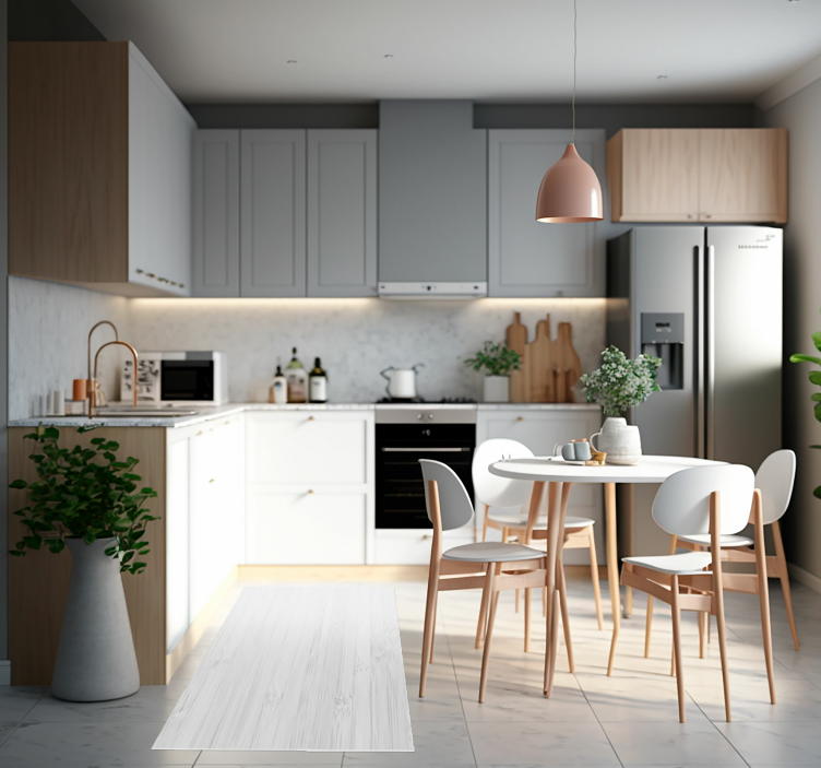 Tappeto vinile cucina legno bianco - TenStickers