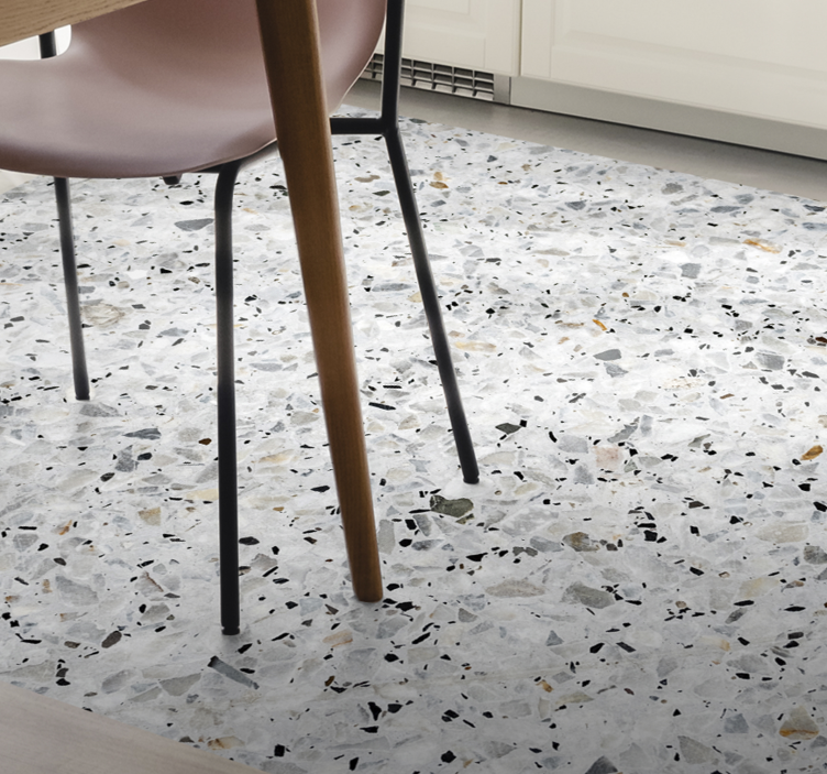 Tappeto in vinile con testi Terrazzo grigio - TenStickers