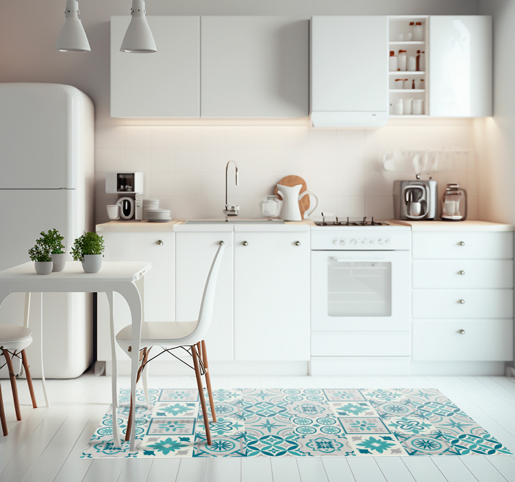 Tappeto pvc cucina eclettico turchese - TenStickers