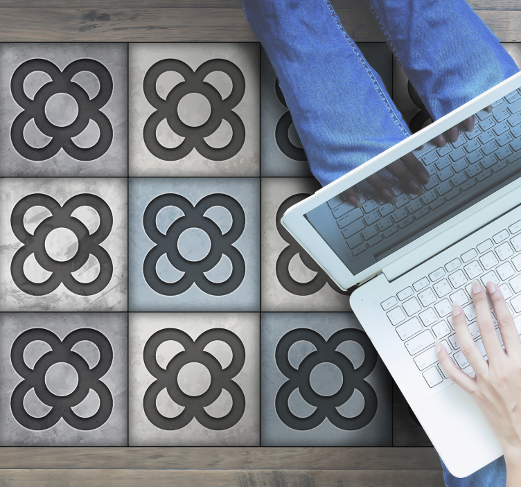 Tappeto vinile piastrelle modello di piastrelle decorative - TenStickers