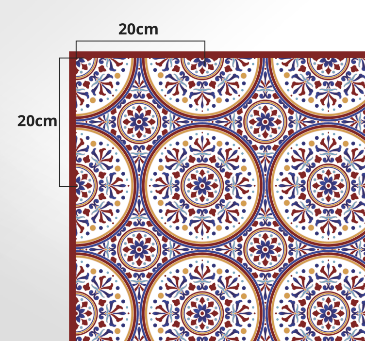 Tappeto vinile piastrelle motivo circolare a mosaico - TenStickers