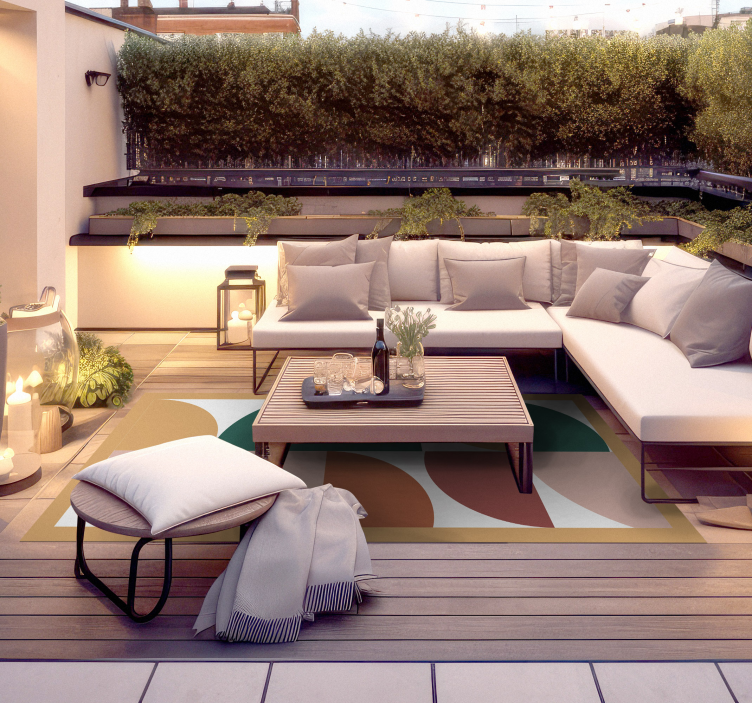 Tappeto vinile moderno segmenti astratti angolari - TenStickers