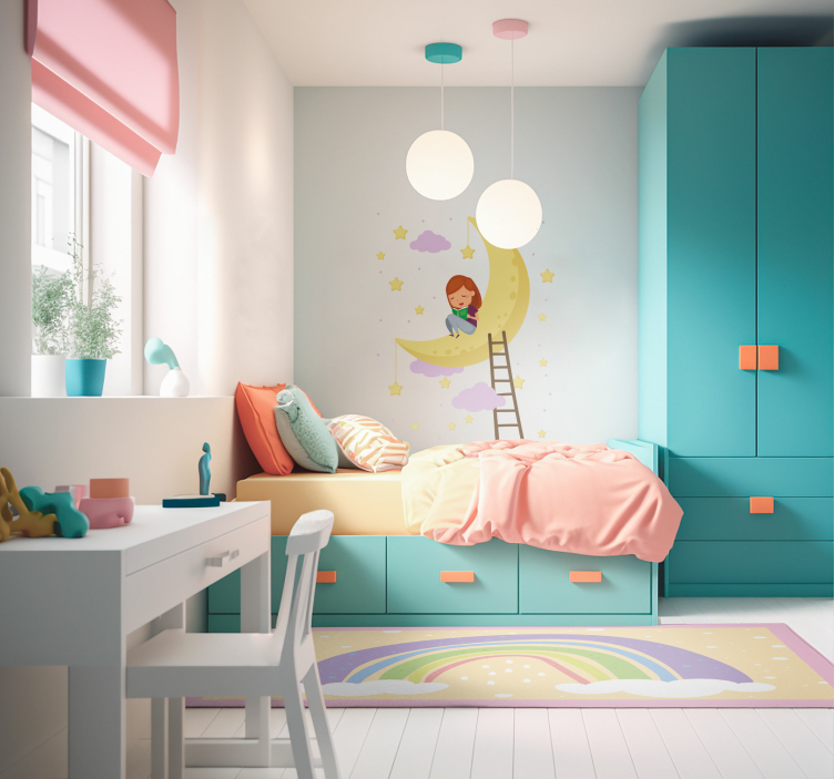 Tappeto vinile per bambini arcobaleno pastello - TenStickers