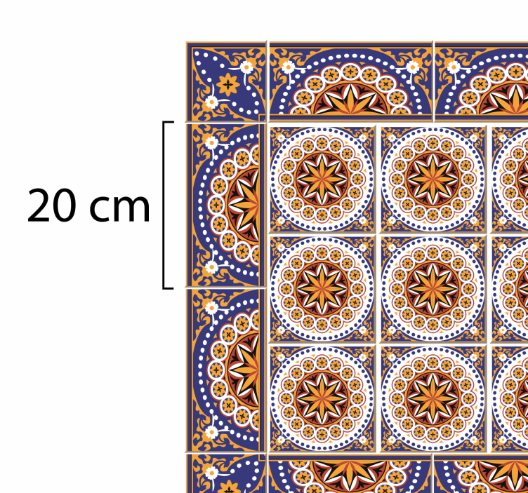 Tappeto vinile cucina piastrelle forme multicolore - TenStickers