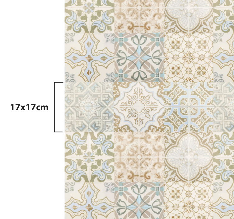 Tappeto vinile mosaico disposizione elaborata - TenStickers