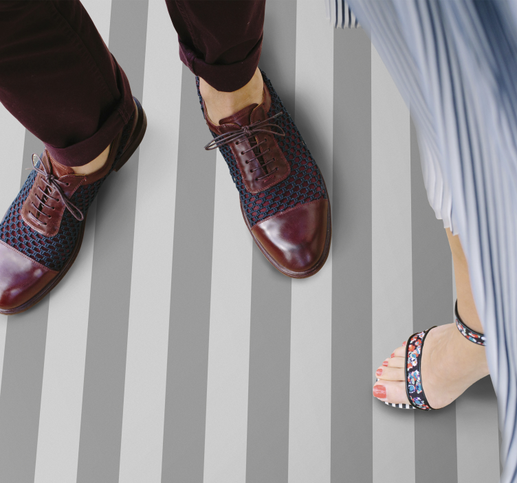 Tappeto vinile strisce gioco di eleganza grigia - TenStickers