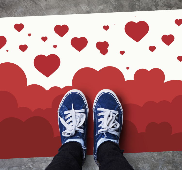 Tappeto vinile camera da letto motivo a cuori - TenStickers