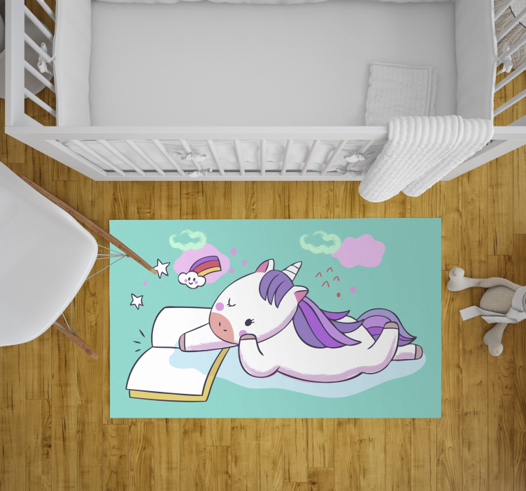 Tappeto vinile per bambini leggere l'unicorno - TenStickers