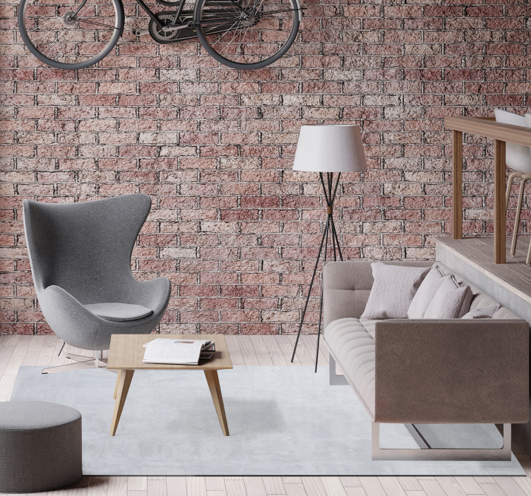 Tappeto in vinile salone grigio cemento leggero - TenStickers